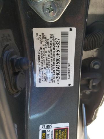 Photo 12 VIN: 2HGFA15309H514327 - HONDA CIVIC 