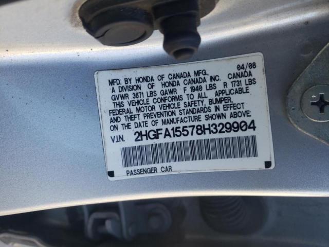 Photo 9 VIN: 2HGFA15578H329904 - HONDA CIVIC LX 