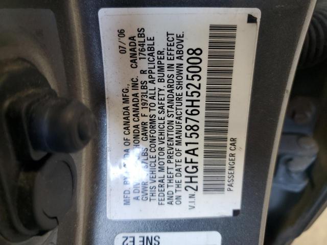 Photo 11 VIN: 2HGFA15876H525008 - HONDA CIVIC EX 