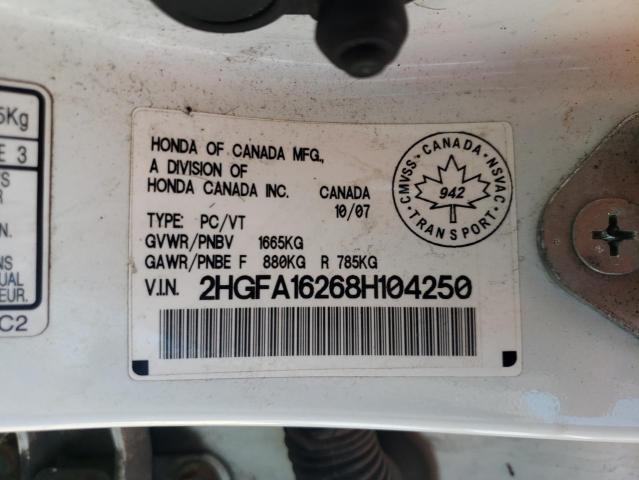 Photo 9 VIN: 2HGFA16268H104250 - HONDA CIVIC DX 