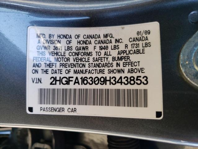 Photo 12 VIN: 2HGFA16309H343853 - HONDA CIVIC 