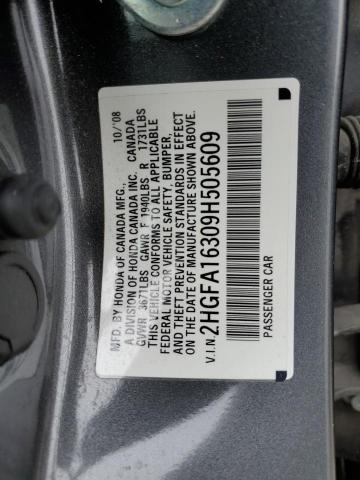 Photo 11 VIN: 2HGFA16309H505609 - HONDA CIVIC 