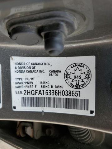 Photo 11 VIN: 2HGFA16336H038651 - HONDA CIVIC DX V 