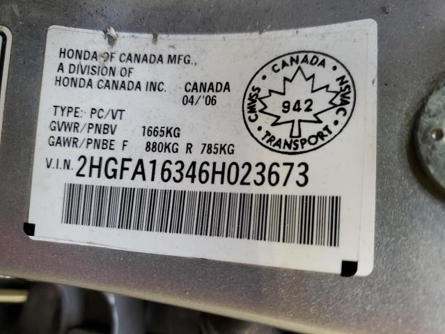 Photo 11 VIN: 2HGFA16346H023673 - HONDA CIVIC DX V 