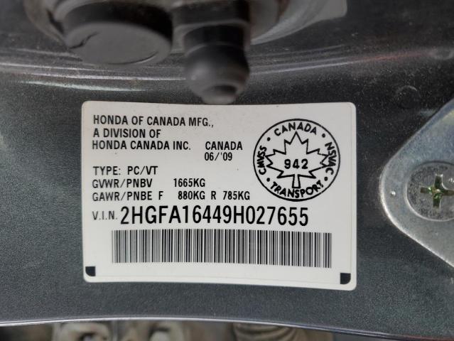 Photo 12 VIN: 2HGFA16449H027655 - HONDA CIVIC DX-G 