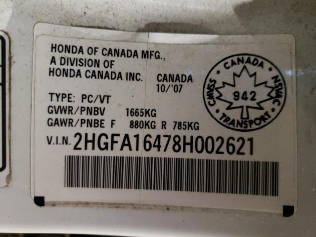 Photo 12 VIN: 2HGFA16478H002621 - HONDA CIVIC DX-G 