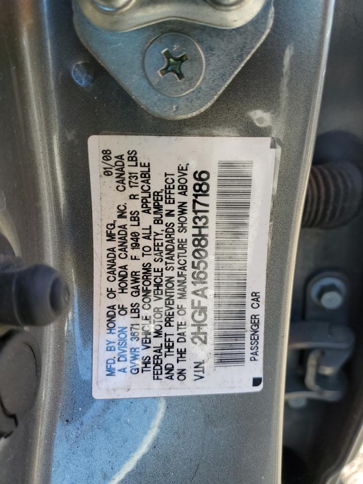 Photo 12 VIN: 2HGFA16508H317186 - HONDA CIVIC 