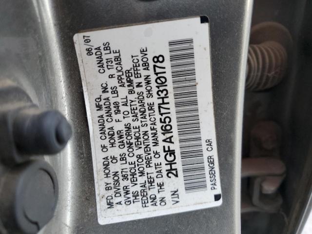 Photo 11 VIN: 2HGFA16517H310178 - HONDA CIVIC LX 