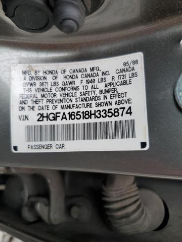 Photo 11 VIN: 2HGFA16518H335874 - HONDA CIVIC LX 