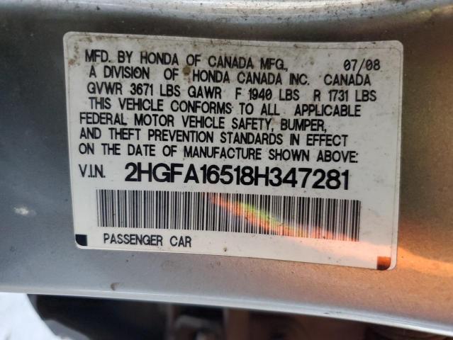 Photo 11 VIN: 2HGFA16518H347281 - HONDA CIVIC LX 