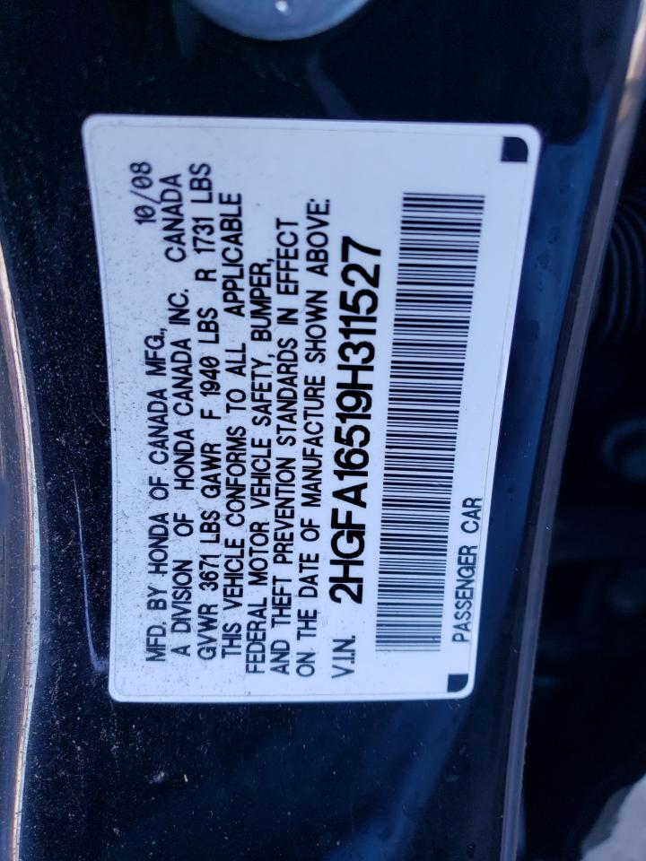 Photo 11 VIN: 2HGFA16519H311527 - HONDA CIVIC 