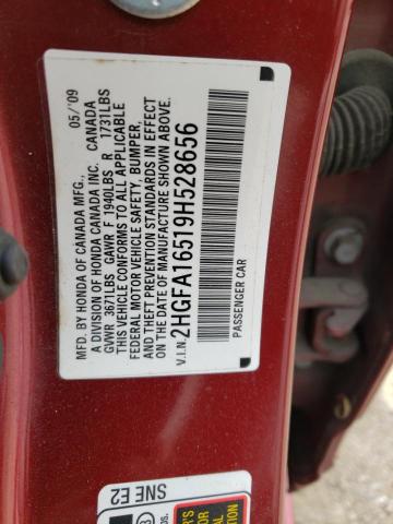 Photo 9 VIN: 2HGFA16519H528656 - HONDA CIVIC LX 