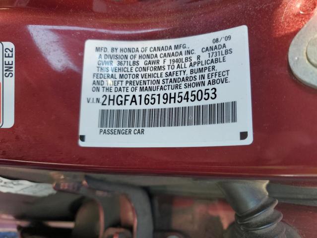 Photo 11 VIN: 2HGFA16519H545053 - HONDA CIVIC 