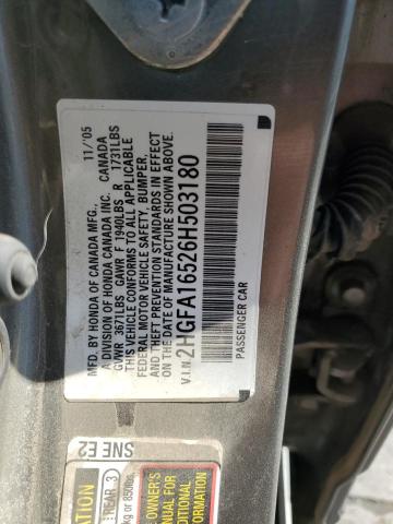 Photo 12 VIN: 2HGFA16526H503180 - HONDA CIVIC 