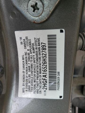 Photo 11 VIN: 2HGFA16526H527897 - HONDA CIVIC LX 