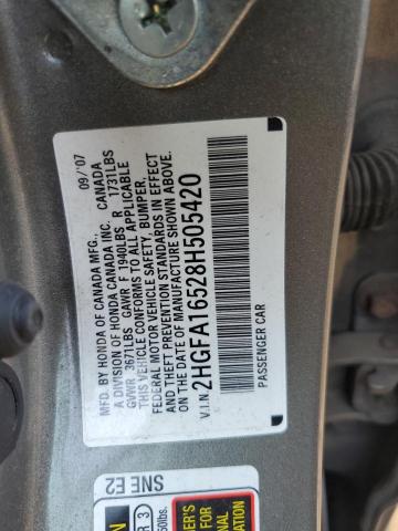 Photo 12 VIN: 2HGFA16528H505420 - HONDA CIVIC LX 