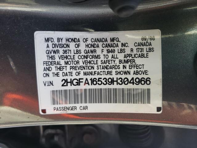 Photo 11 VIN: 2HGFA16539H304966 - HONDA CIVIC 