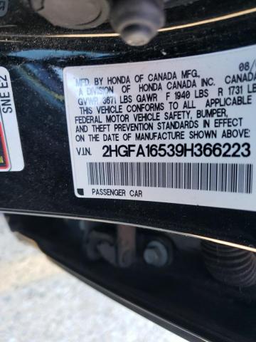 Photo 11 VIN: 2HGFA16539H366223 - HONDA CIVIC 