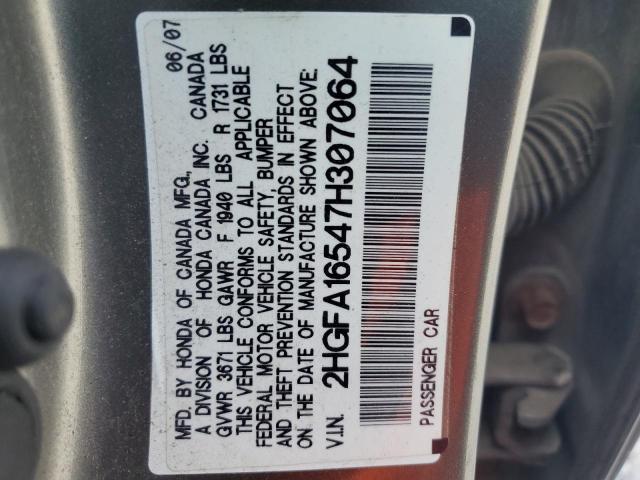 Photo 11 VIN: 2HGFA16547H307064 - HONDA CIVIC 