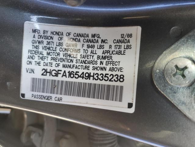 Photo 12 VIN: 2HGFA16549H335238 - HONDA CIVIC LX 