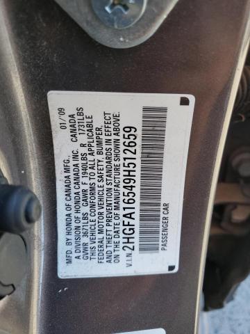 Photo 11 VIN: 2HGFA16549H512659 - HONDA CIVIC LX 