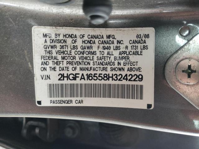 Photo 11 VIN: 2HGFA16558H324229 - HONDA CIVIC LX 