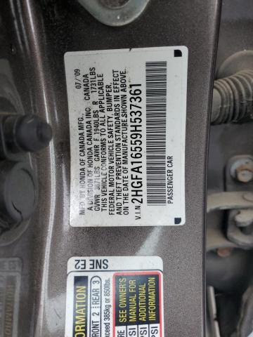 Photo 11 VIN: 2HGFA16559H537361 - HONDA CIVIC 