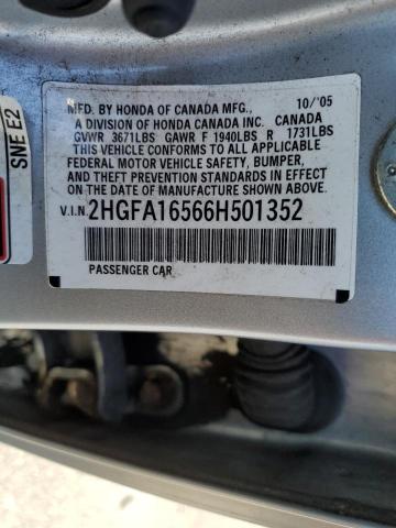 Photo 11 VIN: 2HGFA16566H501352 - HONDA CIVIC 