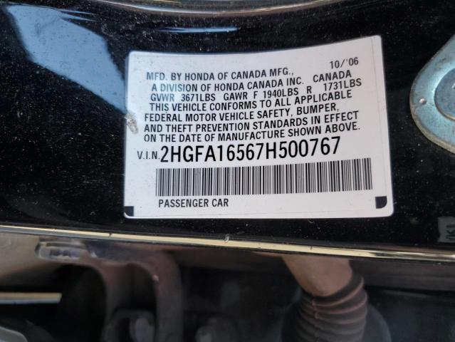 Photo 11 VIN: 2HGFA16567H500767 - HONDA CIVIC LX 