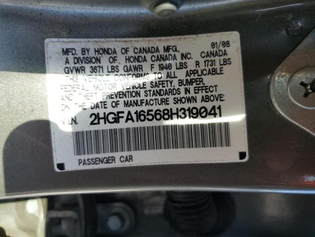 Photo 11 VIN: 2HGFA16568H319041 - HONDA CIVIC LX 