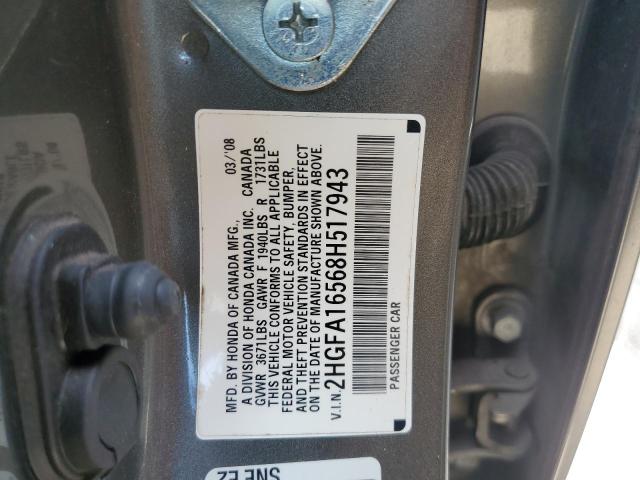 Photo 11 VIN: 2HGFA16568H517943 - HONDA CIVIC LX 