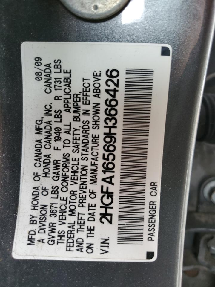 Photo 11 VIN: 2HGFA16569H366426 - HONDA CIVIC 