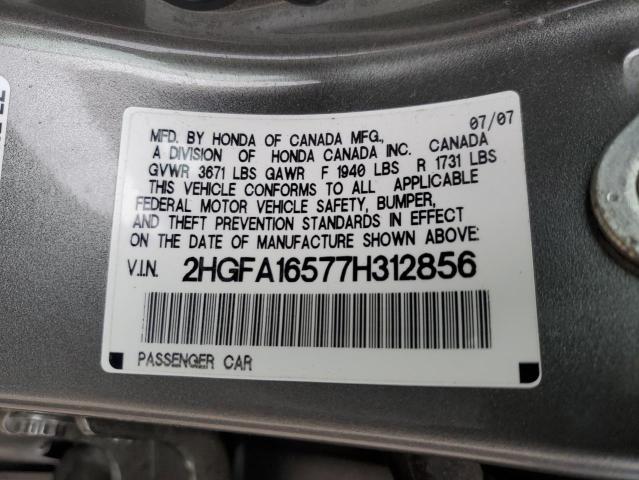 Photo 11 VIN: 2HGFA16577H312856 - HONDA CIVIC 