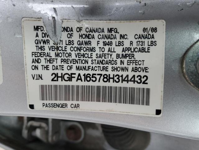 Photo 12 VIN: 2HGFA16578H314432 - HONDA CIVIC 