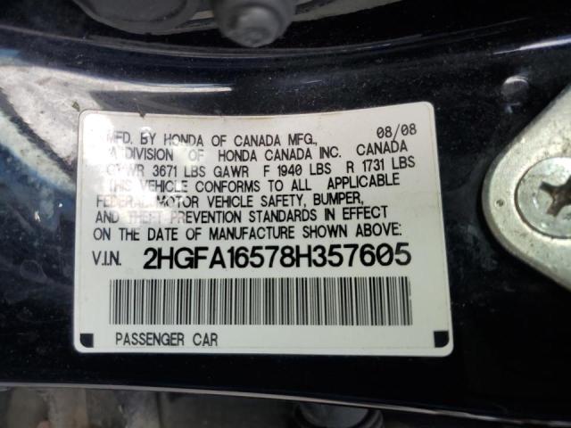 Photo 11 VIN: 2HGFA16578H357605 - HONDA CIVIC LX 