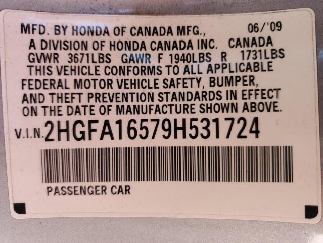 Photo 11 VIN: 2HGFA16579H531724 - HONDA CIVIC 