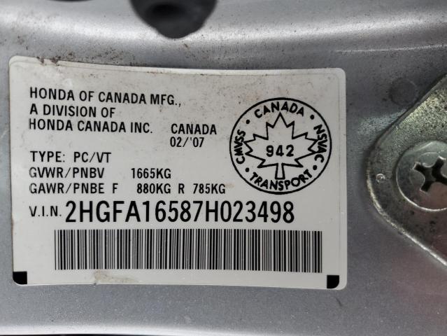 Photo 11 VIN: 2HGFA16587H023498 - HONDA CIVIC 