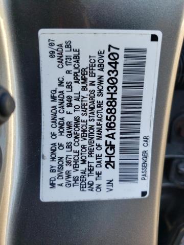 Photo 11 VIN: 2HGFA16588H303407 - HONDA CIVIC LX 