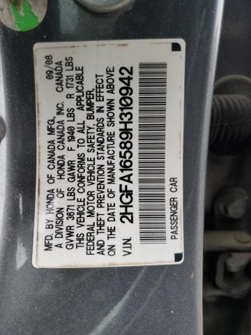 Photo 11 VIN: 2HGFA16589H310942 - HONDA CIVIC 