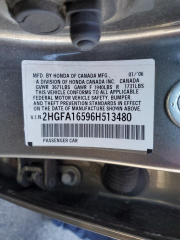 Photo 11 VIN: 2HGFA16596H513480 - HONDA CIVIC 