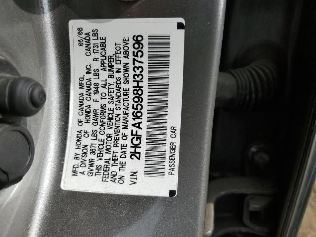 Photo 12 VIN: 2HGFA16598H337596 - HONDA CIVIC LX 