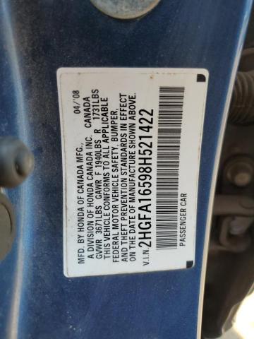 Photo 11 VIN: 2HGFA16598H521422 - HONDA CIVIC 