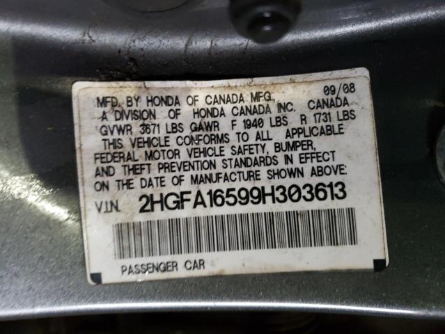 Photo 11 VIN: 2HGFA16599H303613 - HONDA CIVIC 