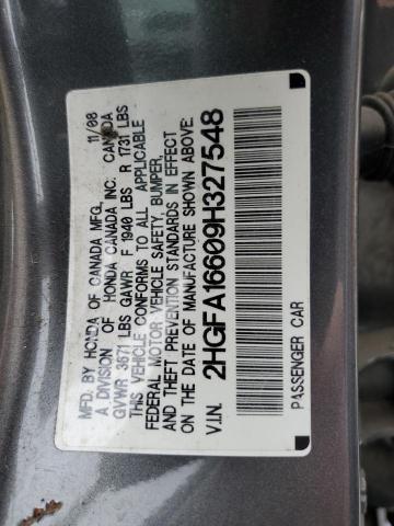 Photo 11 VIN: 2HGFA16609H327548 - HONDA CIVIC 