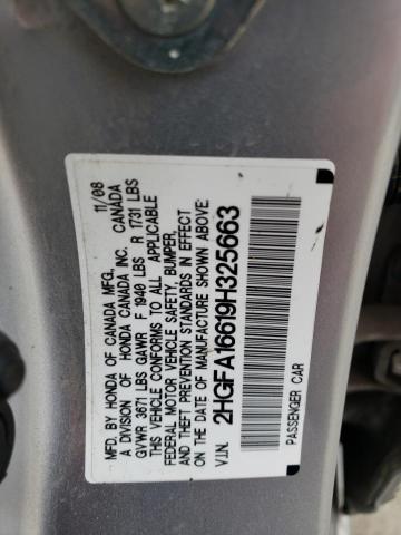 Photo 11 VIN: 2HGFA16619H325663 - HONDA CIVIC 