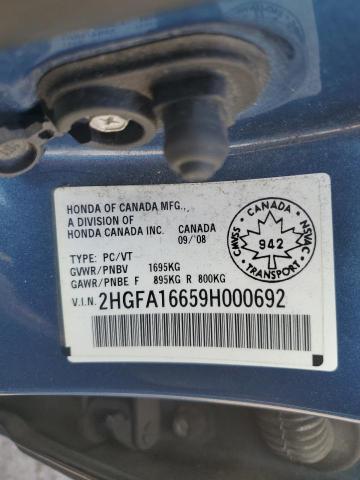 Photo 11 VIN: 2HGFA16659H000692 - HONDA CIVIC 