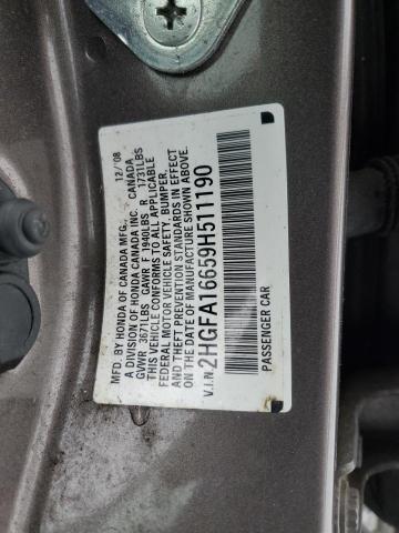 Photo 11 VIN: 2HGFA16659H511190 - HONDA CIVIC 