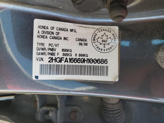 Photo 11 VIN: 2HGFA16669H100686 - HONDA CIVIC 