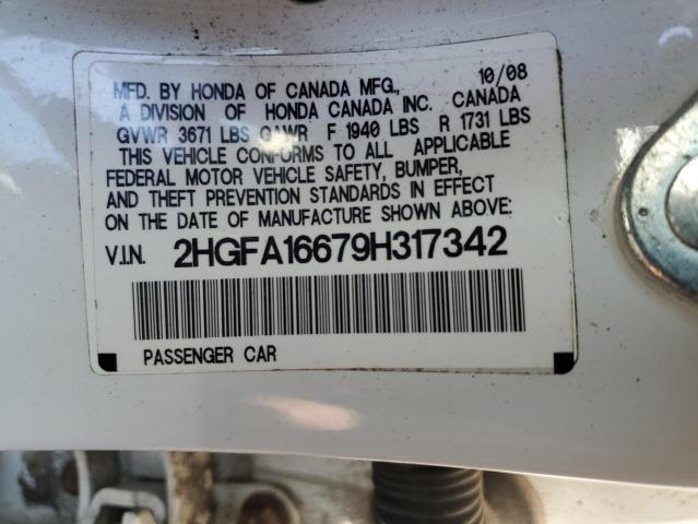 Photo 12 VIN: 2HGFA16679H317342 - HONDA CIVIC 