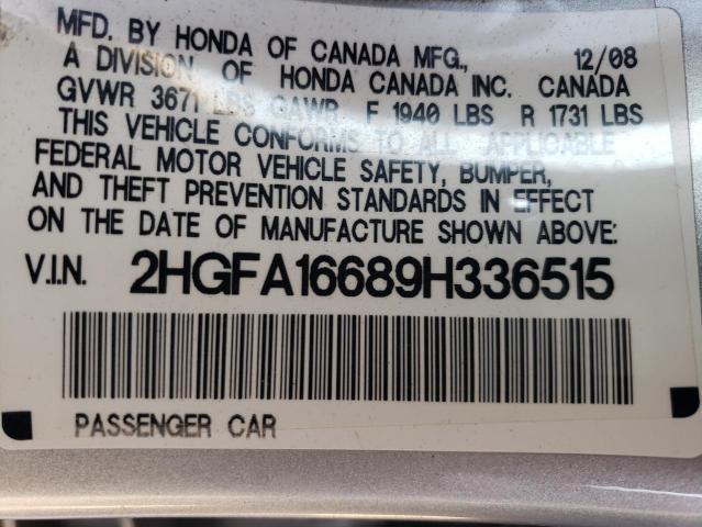 Photo 11 VIN: 2HGFA16689H336515 - HONDA CIVIC 